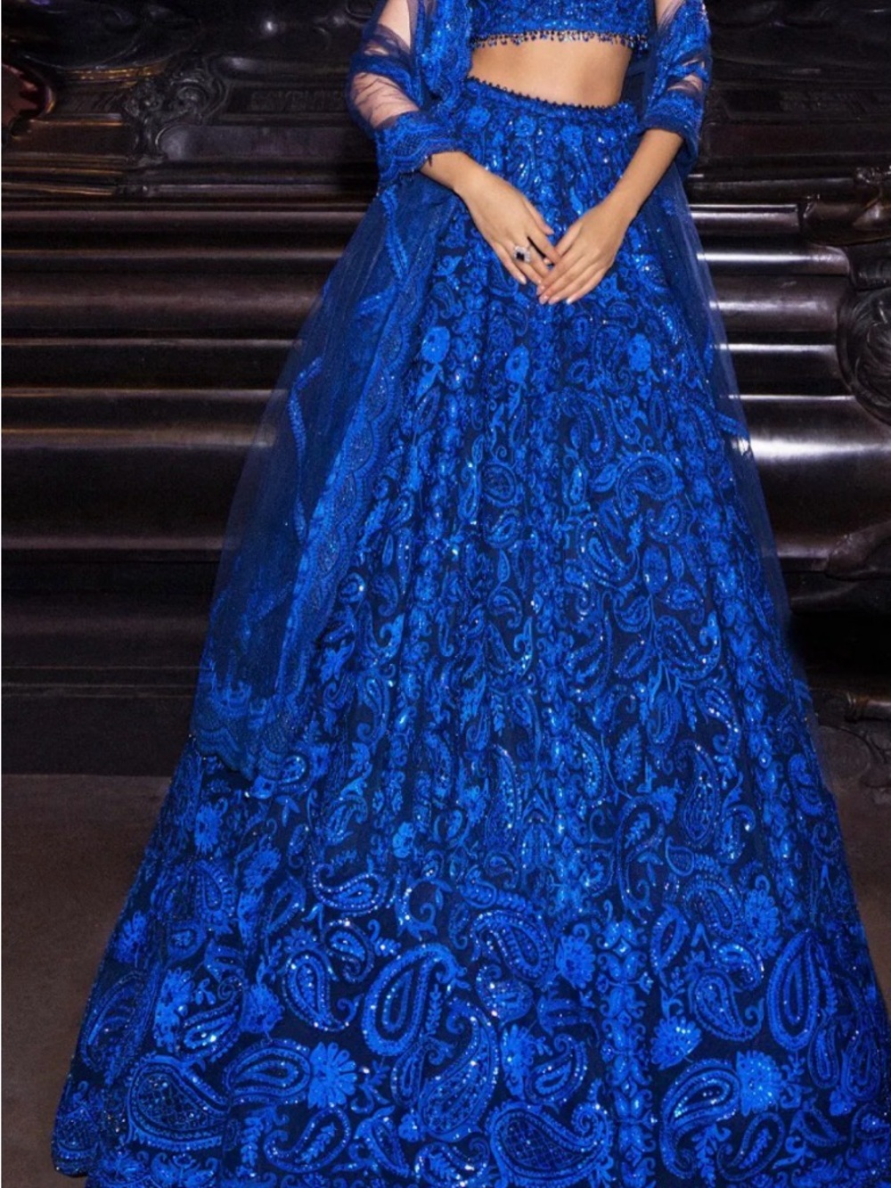 Blue Paisley Lehenga Set
